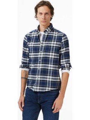 Tommy Hilfiger Hero Flannel Tartn Erkek Mavi Gömlek
