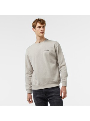 Tommy Hilfiger Monotype Heavy Twill Erkek Kahverengi Sweatshirt