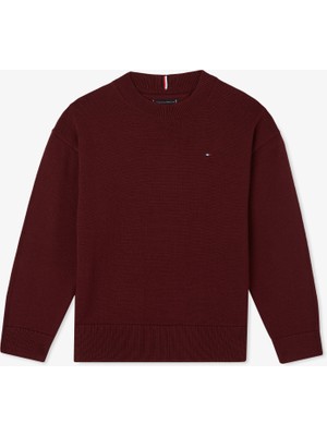 Tommy Hilfiger Essential Çocuk Bordo Kazak