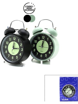 Pileli Store Alarm Clock NO-847 Yuvarlak Masa Çalar Saat Metal Kasa Renkli Pilli - Işıklı - Fosforlu Çap: 11CM Bgc-37 Herhangi Bir Renk Gönderilir (4887)