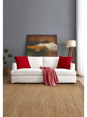 Monolisse Canvas Tekli Kırmızı Sıvı Geçirmez Leke Tutmaz Kırlent Kılıfı 40 x 40 cm