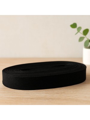 Renas Store Paça Lastik Yassı Geniş 2 cm Siyah 10 M