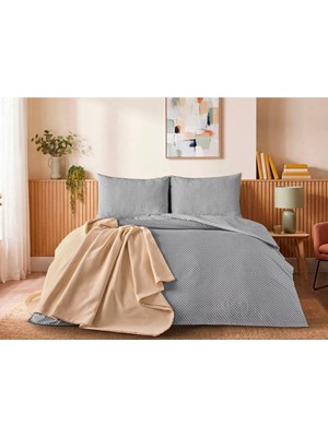 Doqu Home Casual Nevresim Takımı / Yatak Örtüsü Seti Çift Kişilik - Gri