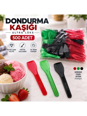 Antpap Ambalaj Dondurma Kaşığı Ultra Lüks Renkli 500 Adet Karışık