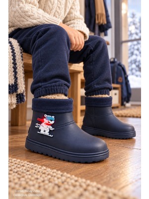 Muggo Mely Kürk Detaylı Unisex Çocuk Günlük Yağmur ve Kar Botu