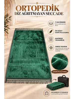 Hig Store Ortopedik Diz Ağrıtmayan 7 cm Visco Süngerli 80X120 Seccade Kadife Embos Üst Kumaş Çantalı