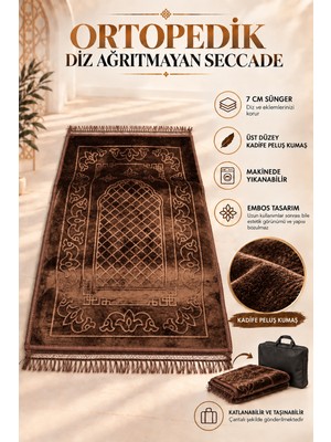Hig Store Ortopedik Diz Ağrıtmayan 7 cm Visco Süngerli 80X120 Seccade Kadife Embos Üst Kumaş Çantalı