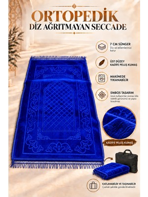 Hig Store Ortopedik Diz Ağrıtmayan 7 cm Visco Süngerli 80X120 Seccade Kadife Embos Üst Kumaş Çantalı