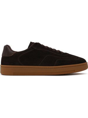 Derimod Erkek Kahverengi Bağcıklı Kalın Tabanlı Süet Deri Sneaker WM660016DS