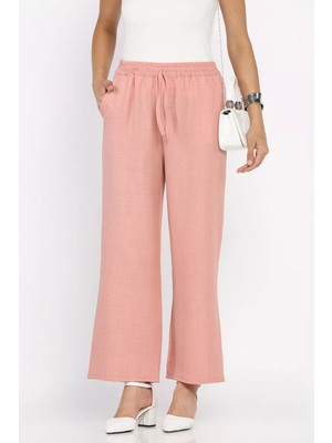 Gülseli Kadın Bel Lastikli Bol Paça Pantolon P-00022770