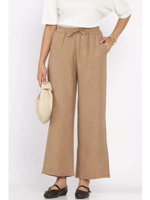 Gülseli Kadın Bel Lastikli Bol Paça Pantolon P-00022770