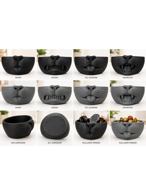 Durino 3D Baskı Kedi Suratlı Dekoratif Organizer