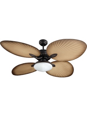 Taflan Kaşkar-Taflan T52040-L Kahverengi Tavan Vantilatörü 4 Kanatlı Aydınlatmalı Modern Tasarım