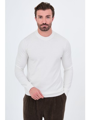 MCR Düz Desenli Slim Fit Yüksek Bisiklet Yaka Kaşmir Erkek Triko Kazak