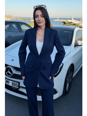 Vuntal Çift Düğmeli Blazer Takımı