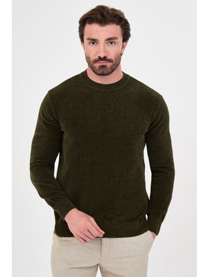 MCR Düz Slim Fit Bisiklet Yaka Şönil Erkek Triko Kazak