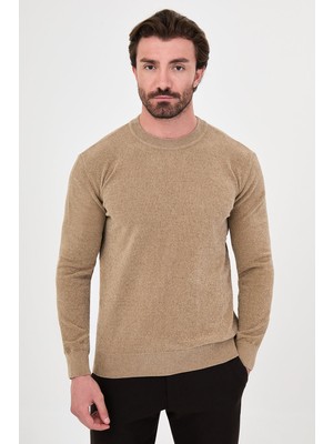 MCR Düz Slim Fit Bisiklet Yaka Şönil Erkek Triko Kazak