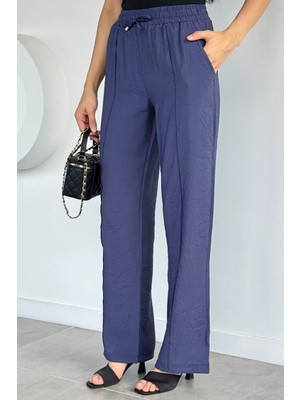 Gülseli Kadın Bel Lastikli Tencel Kumaş Pantolon P-00022387
