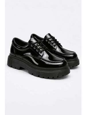 Zapatos JY-T13 Nova Bağcıklı Rugan Erkek Günlük Spor Klasik Ayakkabı Rst - Siyah
