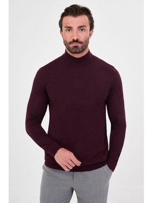 MCR Düz Desenli Slim Fit Yarım Balıkçı Yaka Kaşmir Erkek Triko Kazak
