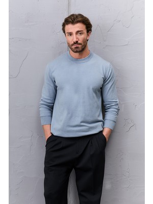 MCR Düz Desenli Slim Fit Yüksek Bisiklet Yaka Kaşmir Erkek Triko Kazak