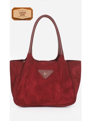 Alessia Bag Jude Süet Hakiki Deri Kadın Omuz Çantası Geniş Hacimli Üniversite Günlük Çanta