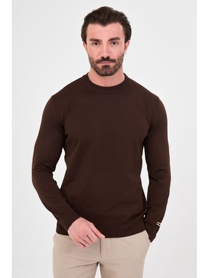 MCR Düz Slim Fit Bisiklet Yaka Pamuk Erkek Triko Kazak