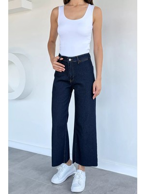 Gülseli Kadın Yüksek Bel Likralı Paça Püsküllü Jean Kot Pantolon P-00022370
