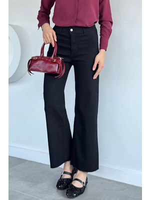 Gülseli Kadın Yüksek Bel Likralı Paça Püsküllü Jean Kot Pantolon P-00022370