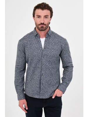 MCR Kareli Slim Fit Dik Yaka Oduncu Uzun Kollu Erkek Gömlek