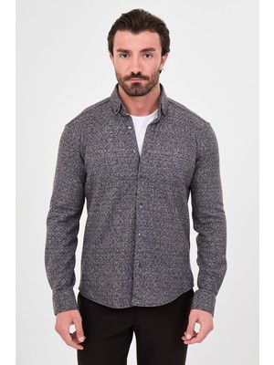 MCR Kareli Slim Fit Dik Yaka Oduncu Uzun Kollu Erkek Gömlek