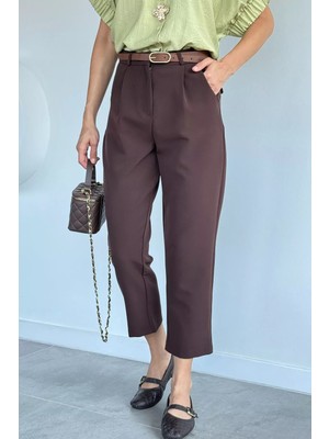 Gülseli Bel Kemerli Kumaş Pantolon P-00022362