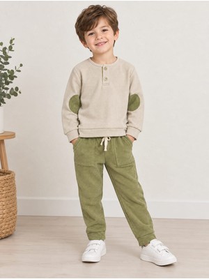 Kidyra Erkek Çocuk 2'li Takım Waffle Dokulu Uzun Kollu Sweatshirt ve Pantolon  2-5 Yaş