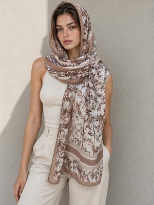 Luminos Aksesuar Bambu Desenli Vizon 80X180 Şal SAL3008