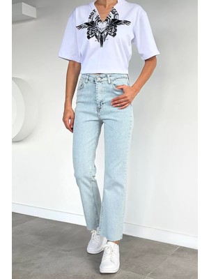 Gülseli Kadın Yüksek Bel Likralı Jean Kot Pantolon P-00022323