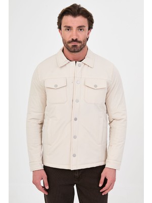 MCR Düz Slim Fit Gömlek Yaka Çıtçıtlı Erkek Mont