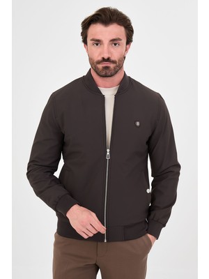MCR Düz Slim Fit Hakim Yaka Fermuarlı Yandan Cepli Erkek Mont