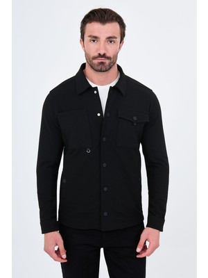 MCR Dokulu Slim Fit Çıtçıtlı Erkek Mont