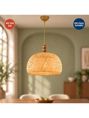 Apliqa Sera Tekli Rattan Modern Sarkıt Avize, Hasır Avize, Oturma Odası Mutfak Salon Koridor Avize