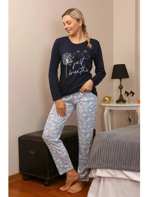 Hobilinka Kadın Penye Uzun Kol Pijama Takım Laciver