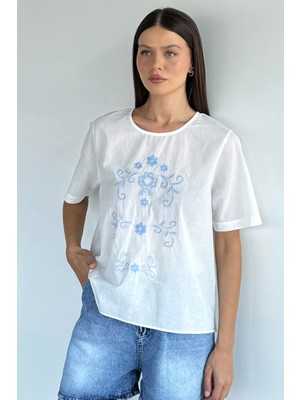 Gülseli Ön Nakışlı Bluz P-00022307
