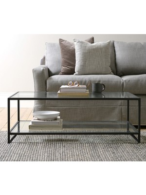 En Temiz Camlı Orta Sehpa 60*110 cm Modern Tasarım Şeffaf Cam ve Metal Ayaklı Fonksiyonel Kullanım SDTORTSHP86-110