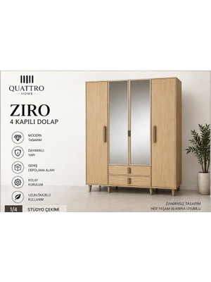 Quattro Home Zıro 4 Kapaklı Dolap