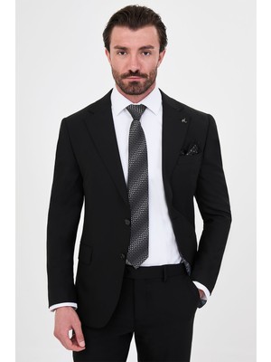MCR Düz Slim Fit Mono Yaka Yeleksiz Yün Karışımlı Erkek Takım Elbise
