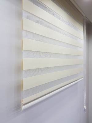 Brillant Krem Renkli MZ509 Zebra Perde 80 x 200 cm Petekli Stor Perde Özellikleriyle Modern Tasarım