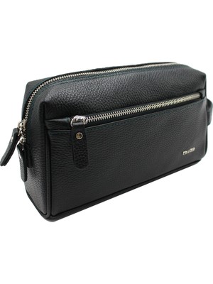 Grande 4273 Siyah Clutch Çanta Hakiki Deri Dış Materyal ile Şık Görünüm ve Fonksiyonellik