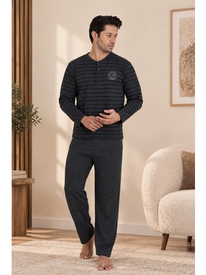 Wordex Falkom 5700 Selanik Kumaş Kışlık Kalın Kumaşlı Erkek Ev Pijama Takımı