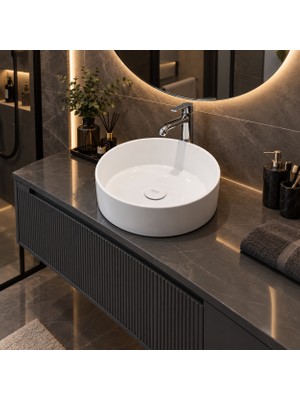 Turkuaz Seramik Cerastyle Suit 38 cm Tezgah Üstü Çanak Lavabo
