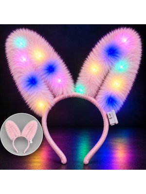 Toyigoo 3 Modlu LED Işıklı Peluş Tavşan Kulağı Pembe Renk (4887) IEG4I48DFMK-TYGOO496