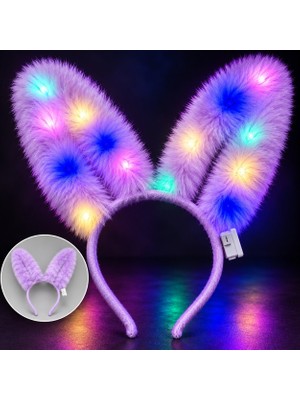 Toyigoo 3 Modlu LED Işıklı Peluş Tavşan Kulağı Lila Renk (4887) IEG4I48DFMK-TYGOO496